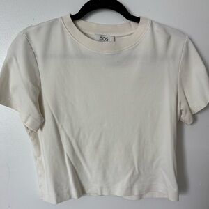 COS Crewneck Heavyweight T-Shirt in Ivory Cream